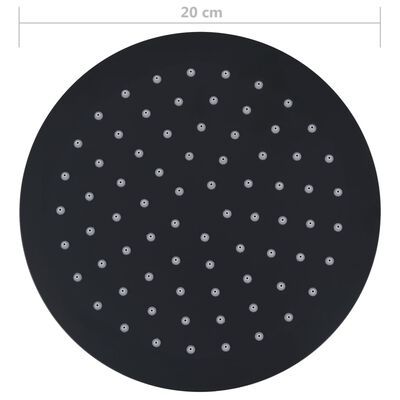 vidaXL Regendouchekop rond 20 cm roestvrij staal zwart