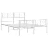 vidaXL Bedframe met hoofd- en voeteneinde metaal wit 160x200 cm