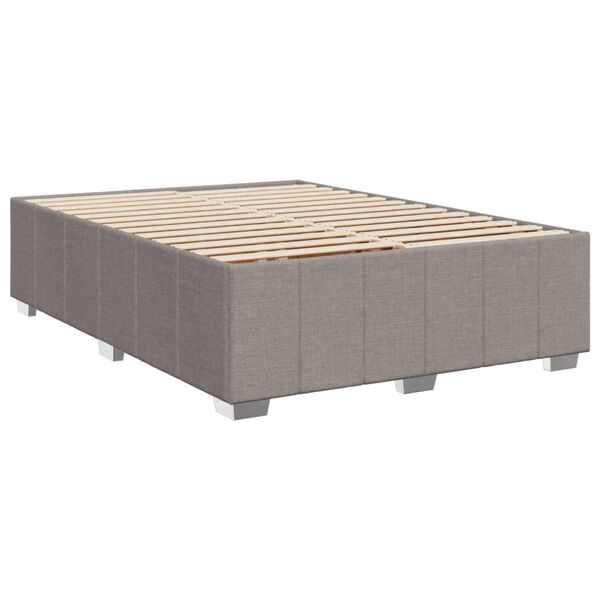 vidaXL Boxspring met matras stof taupe 160x200 cm