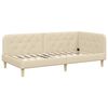 vidaXL Hoekbedframe Cr&egrave;me 90 x 190 cm Stof