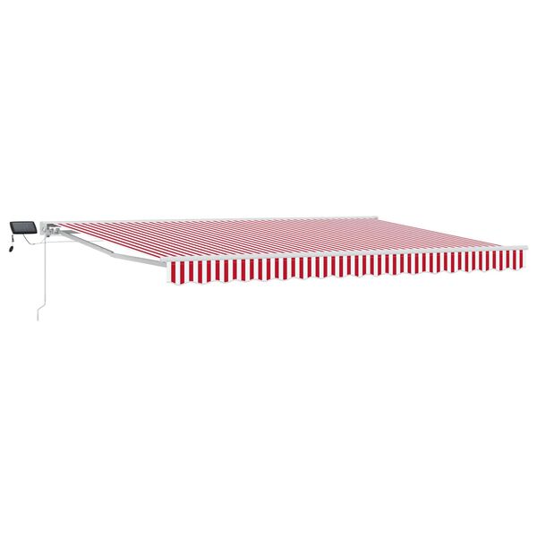 vidaXL Handmatige Luifelhouder met LED's Rood en Wit 4 &times; 3 m