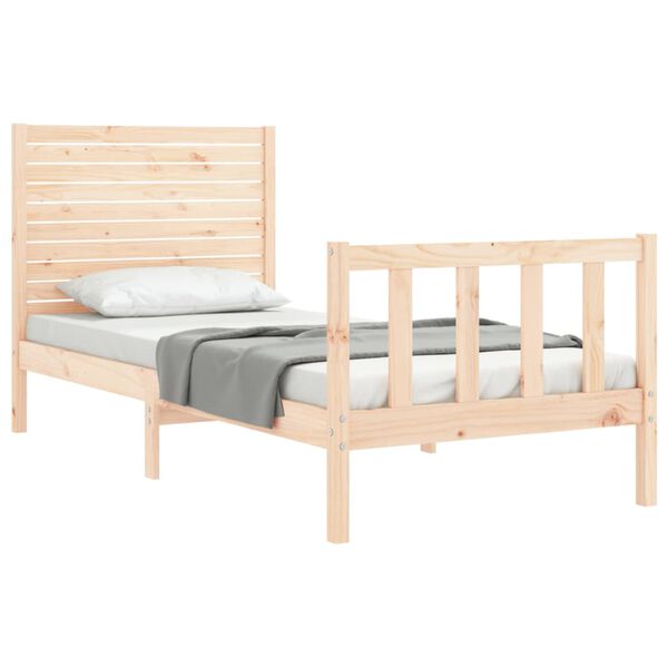 vidaXL Bedframe met hoofdbord massief hout