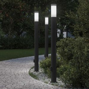 vidaXL Bolderverlichting met stopcontact 3 stuks 110 cm roestvrij staal IP44