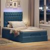 vidaXL Ottoman bed met matrassen en LED's 120x200cm fluweel