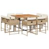 vidaXL 9-delige Tuinset met kussens poly rattan beige