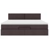 vidaXL Ottoman bed met matras 180x200cm stof donkerbruin