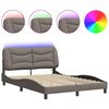vidaXL Bedframe met LED zonder matras "Hvar" 140x200 cm stof taupe