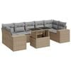 vidaXL 8-delige Loungeset met kussens poly rattan beige