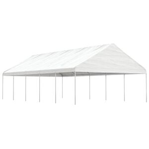 vidaXL Prieel met dak 11,15x5,88x3,75 m polyetheen wit