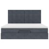 vidaXL Ottoman bed met matrassen 160x200cm fluweel donkergrijs
