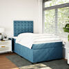 vidaXL Boxspring met matras fluweel blauw 120x200 cm