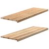 vidaXL Vensterbanken 2 st onbehandeld 120x40x2 cm massief eikenhout
