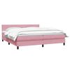 vidaXL Boxspring met matras fluweel roze 180x210 cm