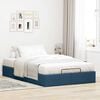 vidaXL Bedframe zonder matras 120x190 cm stof blauw