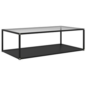 vidaXL Salontafel 120x60x35 cm gehard glas transparant en zwart