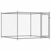 vidaXL Hondenhok met deur 2x2x1,5 m gegalvaniseerd staal grijs
