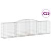 vidaXL Schanskorven 15 st gewelfd 400x50x100/120 cm ijzer