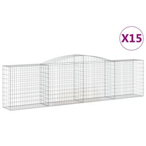 vidaXL Schanskorven 15 st gewelfd 400x50x100/120 cm ijzer