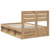 vidaXL Bedframe Ambachtelijk eiken 120 x 190 cm Massief grenenhout