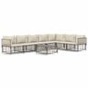 vidaXL 8-delige Loungeset met kussens poly rattan antracietkleurig