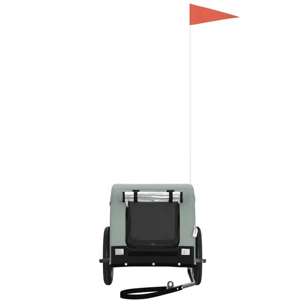 vidaXL Hondenfietstrailer oxford stof en ijzer grijs en zwart