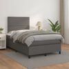 vidaXL Boxspring met matras kunstleer grijs 120x190 cm