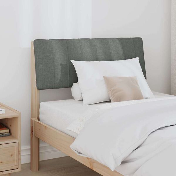 vidaXL Gestoffeerd hoofdbord Donkergrijs 80 cm Massief grenenhout