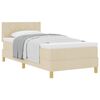 vidaXL Boxspringbed met kussen met hoofdeinde Cr&egrave;me 100 x 200 cm Stof