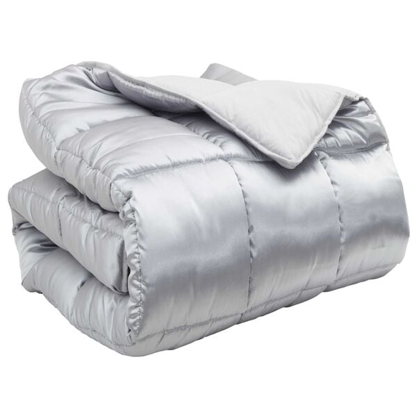vidaXL Winter Dekbed Zilver 200 x 200 cm Satijn en Microfiber