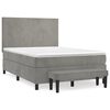 vidaXL Boxspring met matras fluweel lichtgrijs 140x200 cm