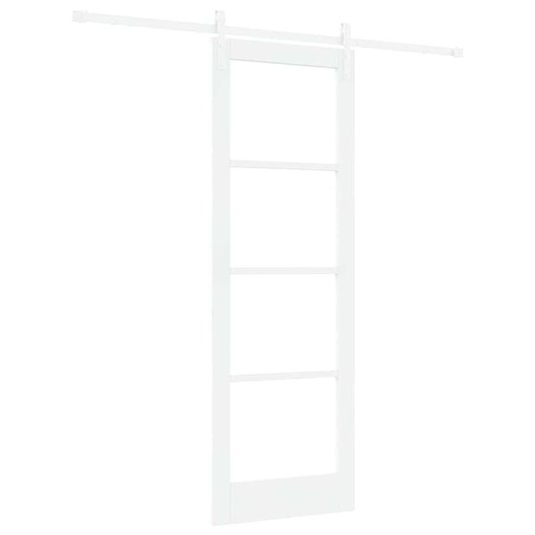 vidaXL Schuifdeur ORKDAL Wit 73,5 x 211 cm Massief grenenhout en glas