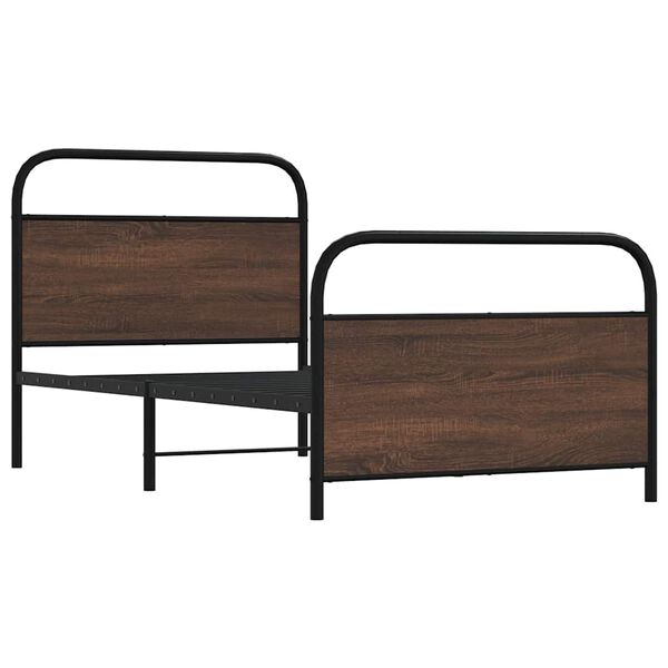vidaXL Bedframe zonder matras bewerkt hout bruin eikenkleur 90x190 cm