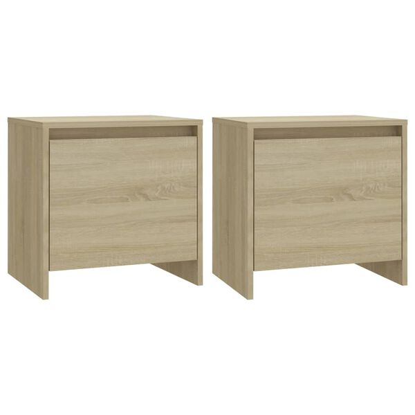 vidaXL Nachtkastjes 2 st 45x34x44,5 cm bewerkt hout sonoma eikenkleur