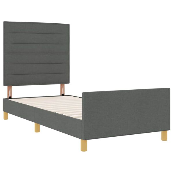 vidaXL Bedframe met hoofdeinde Donkergrijs 80 x 200 cm Stof