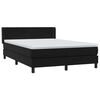 vidaXL Boxspring met matras fluweel zwart 160x210 cm