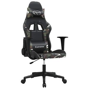 vidaXL Gamestoel kunstleer zwart en camouflage