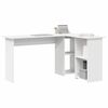 vidaXL Bureau met plank met opslag Wit 142 x 102 x 73 cm Bewerkt hout