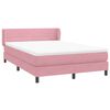 vidaXL Boxspring met matras fluweel roze 140x210 cm