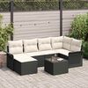 vidaXL Tuin Sofa Set met kussen 7 pcs Zwart poly rattan