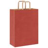 vidaXL Papieren zakken 250 st met hengsels 26x12x35 cm rood