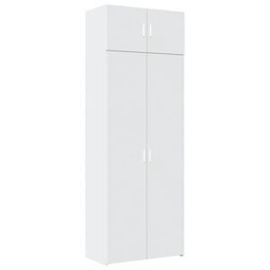 vidaXL Opbergkast 80x42,5x225 cm bewerkt hout wit