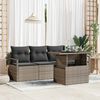 vidaXL Tuin Sofa Set met opslag met kussen 5 pcs Grijs poly rattan