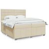 vidaXL Boxspring met matras stof cr&egrave;mekleurig 200x200 cm