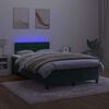 vidaXL Boxspring met matras en LED fluweel donkergroen 120x200 cm
