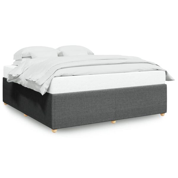 vidaXL Bedframe zonder matras stof donkergrijs 200x200 cm