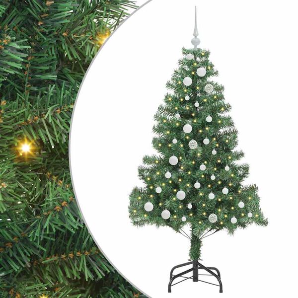 vidaXL Kerstboom met 150 LED met standaard Groen 150 cm PVC
