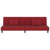 vidaXL Slaapbank 2-zits met 2 kussens en voetenbank fluweel wijnrood