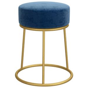 vidaXL Hocker rond fluweel blauw