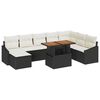 vidaXL Tuin Sofa Set met opslag 9 pcs Zwart Poly riet