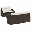 vidaXL Bankstel 6 st Bruin en cr&egrave;mekleurig 55 x 55 x 37 cm poly rattan